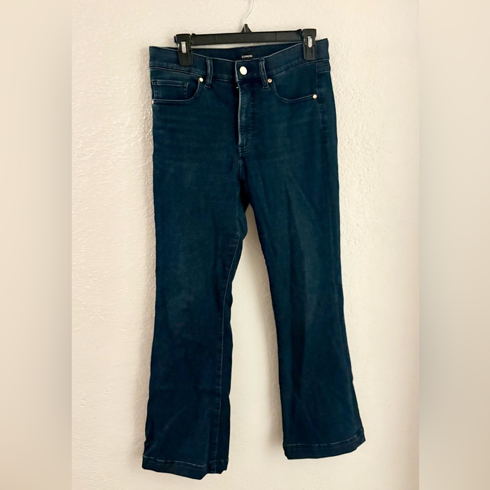 Express Boot Cut Stretch Dark Blue Wash Jeans SZ 8 S